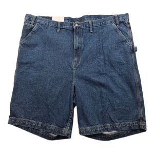 Full Blue Denim Carpenter Shorts Mens 48 Blue Jean 100% Cotton Utility NEW